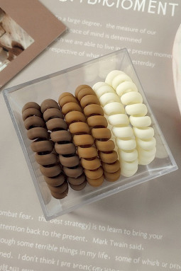 泰式咖喱 6 件套塑料树脂电话线螺旋发带套装