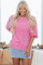 Sachet Pink Floral Patched Half Sleeve Tunic Top