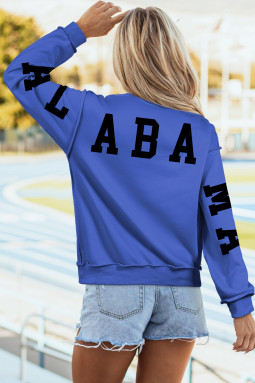 深蓝色 ALABAMA 图案定制运动衫