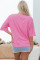 Sachet Pink Floral Patched Half Sleeve Tunic Top