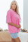 Sachet Pink Floral Patched Half Sleeve Tunic Top