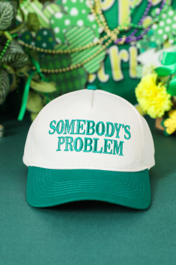 深绿色 SOMEBODYS PROBLEM 刺绣双色棒球帽