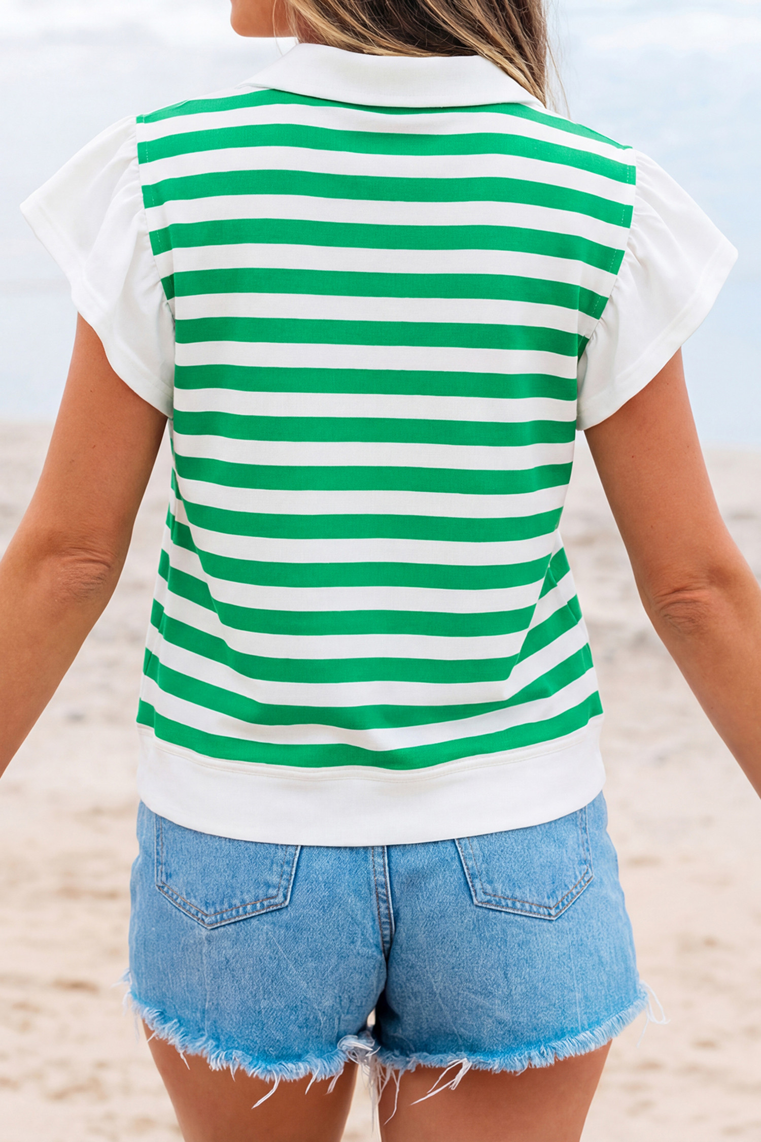 绿色条纹亮片三叶草硬币马蹄形圣帕特里克 T 恤 LC25135911