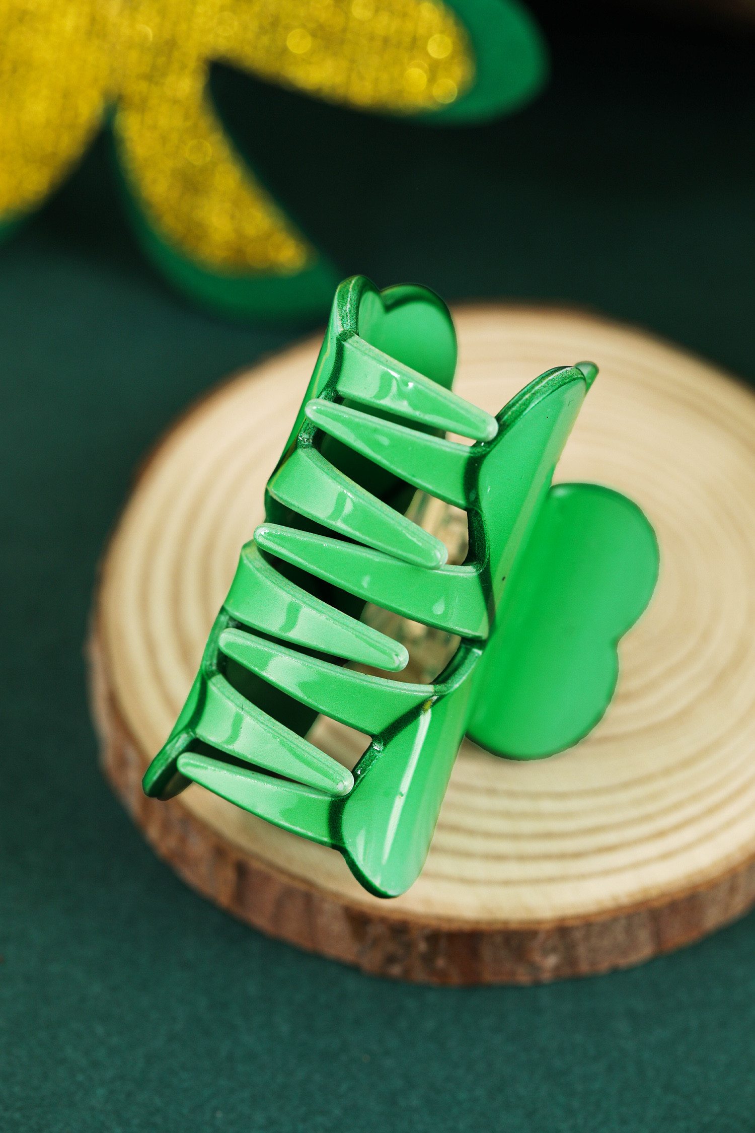 绿色圣帕特里克节三叶草发夹 BH043637