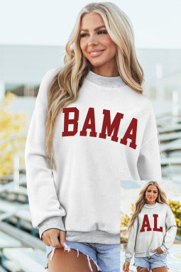 浅灰色 AL/ BAMA 双面印花小高领双面运动衫