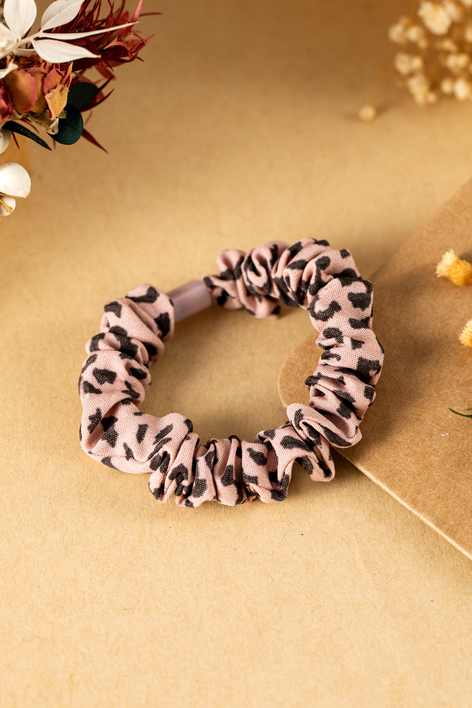 粉色 1 件豹纹发圈真丝弹力发带 BH043549