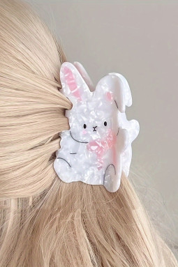 白色复活节兔子发夹