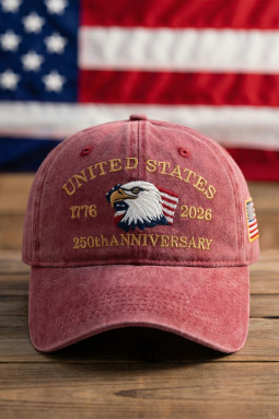 矿物红色迷彩美国 250 周年纪念帽