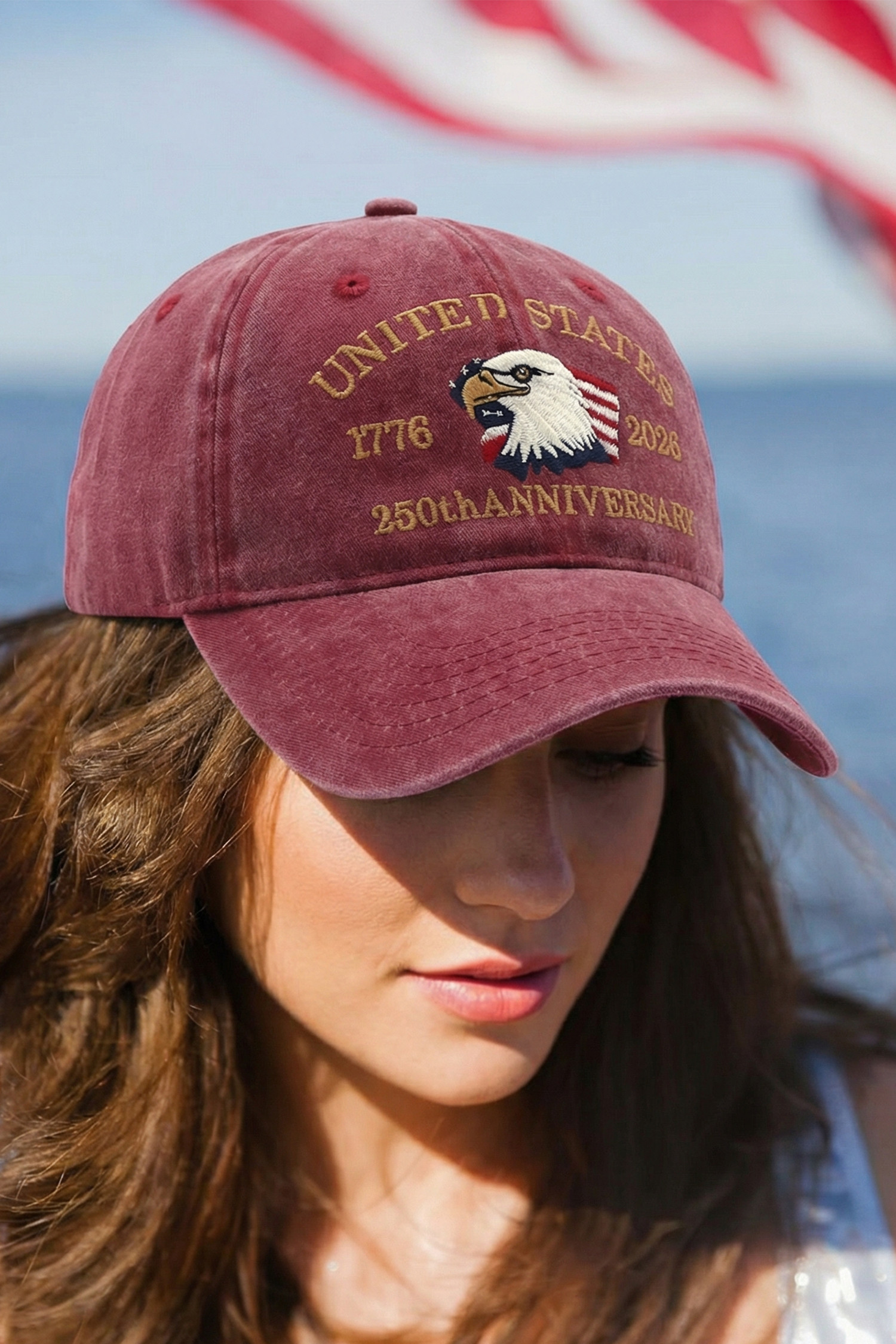 矿物红色迷彩美国 250 周年纪念帽 BH043676