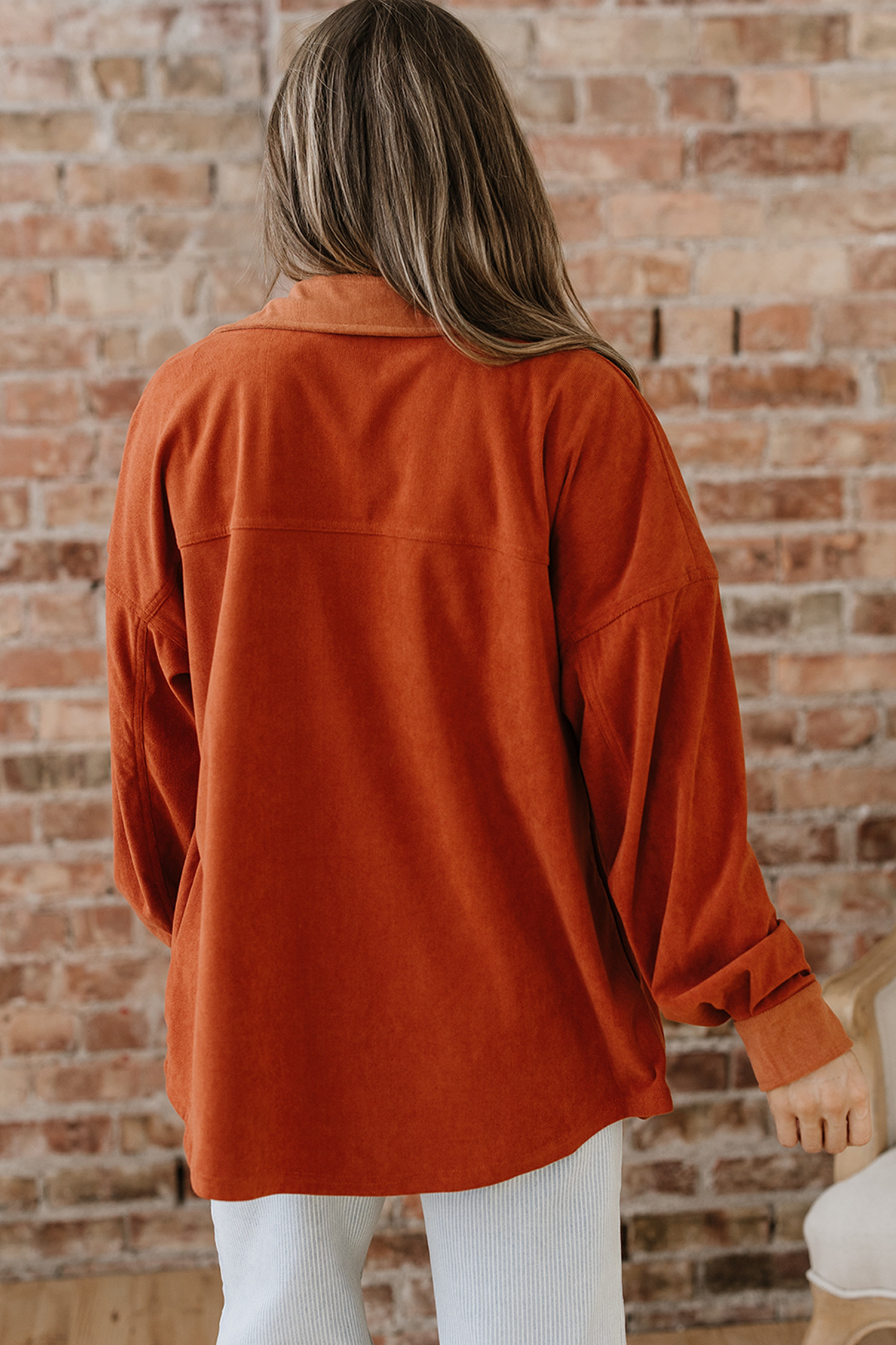 金色火焰天鹅绒翻盖口袋落肩休闲背心 LC854612