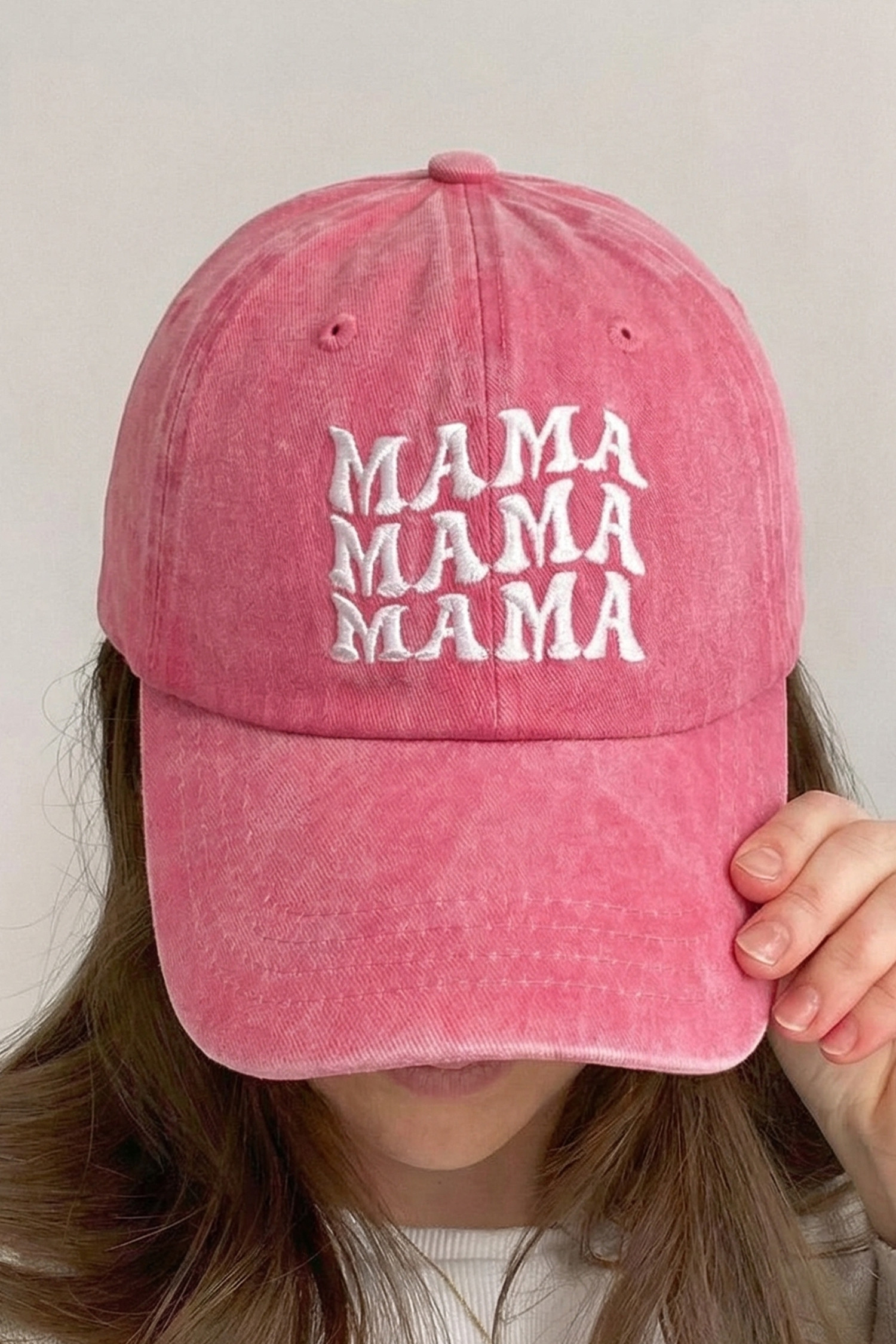 香袋粉色 MAMA 字母刺绣棒球帽 BH043771