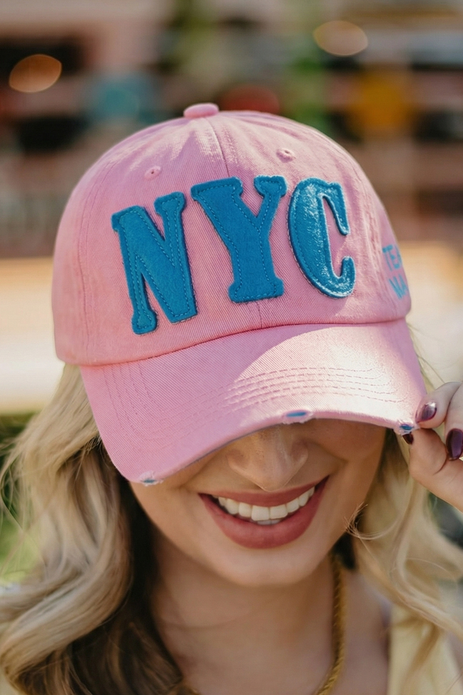 Bonbon Bold NYC 补丁 TEAM MAJOR 刺绣棒球帽 BH043787