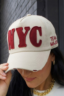 白色 Bold NYC 贴片 TEAM MAJOR 刺绣棒球帽