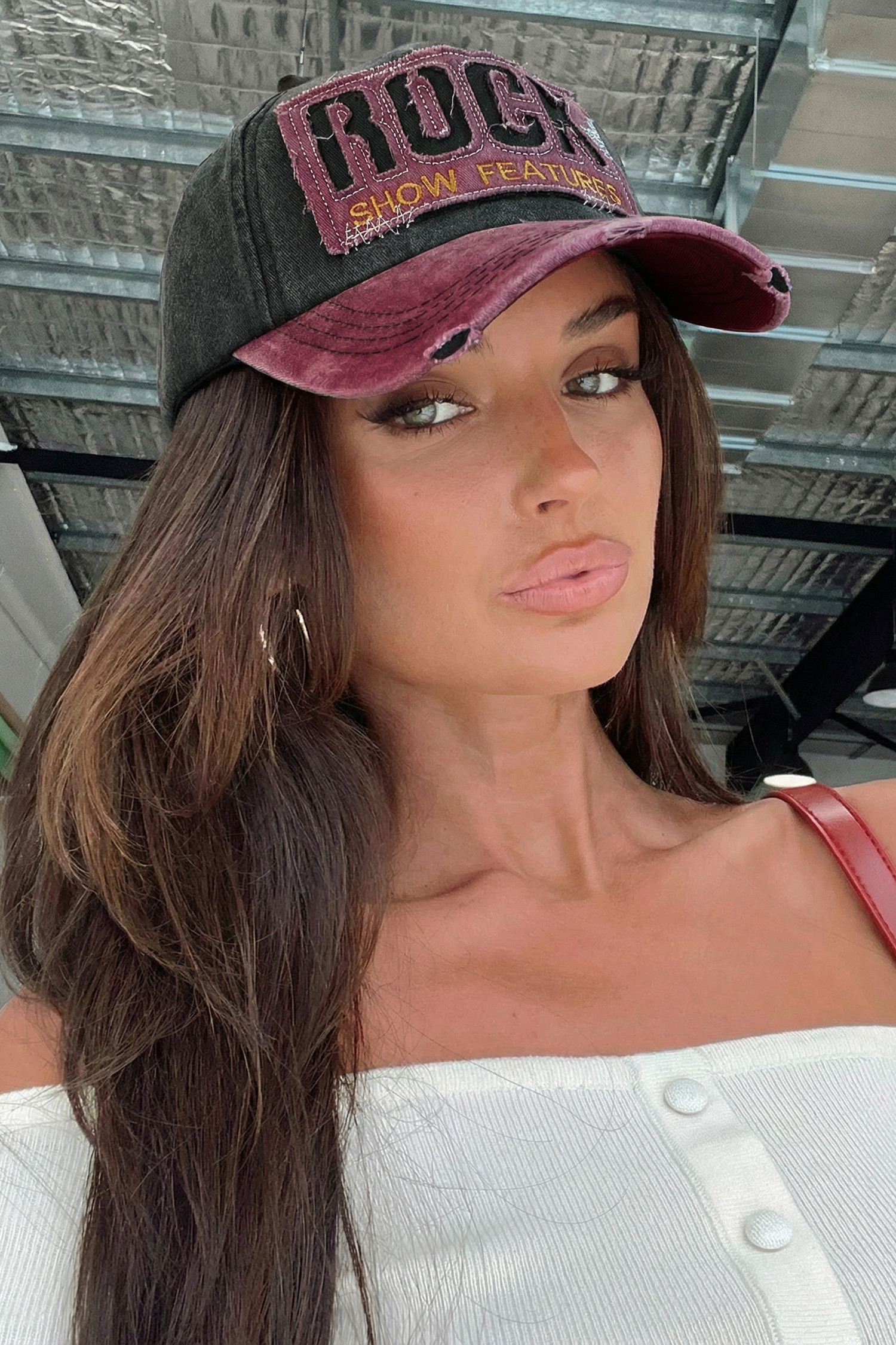 中灰色复古 ROCK 音乐仿旧棒球帽 BH043793