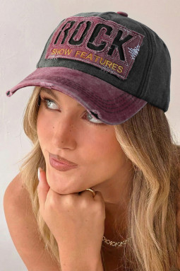 中灰色复古 ROCK 音乐仿旧棒球帽