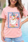 粉色 America Goose 7 月 4 日爱国旗帜图案 T 恤
