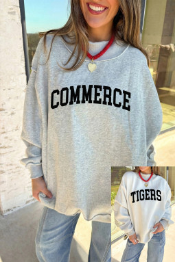 浅灰色 COMMERCE/ TIGERS 双面印花小高领双面卫衣