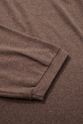 Dark Brown Long Sleeve Round Neck Patchwork Colorblock Plus Size Set
