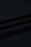 Black Solid Colorblock Long Sleeve V-Neck Plus Size Blouse