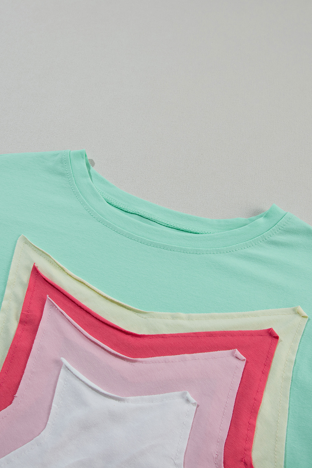 Jade Colorblock $ 14.08 - Moonlight Jade Colorblock Star Patched Half Sleeve Oversized ...