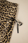 Brown Leopard Print Bow Tie Elastic Waistband Loose High Waist Pants