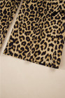 Brown Leopard Print Bow Tie Elastic Waistband Loose High Waist Pants