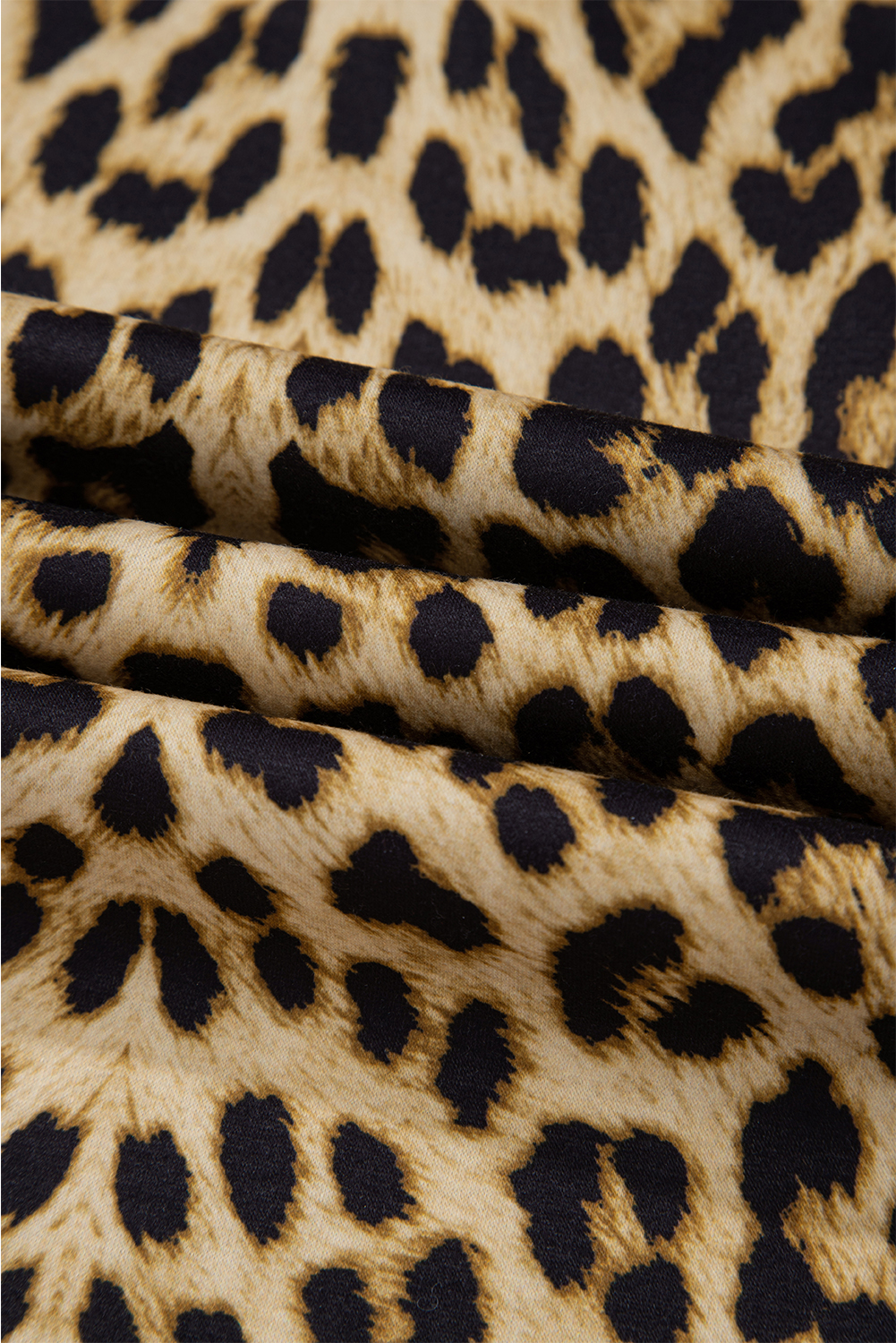 Brown Leopard Print Bow Tie Elastic Waistband Loose High Waist Pants