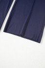 Navy Blue Raw Hem Loose Tee and Wide Leg Pants Set