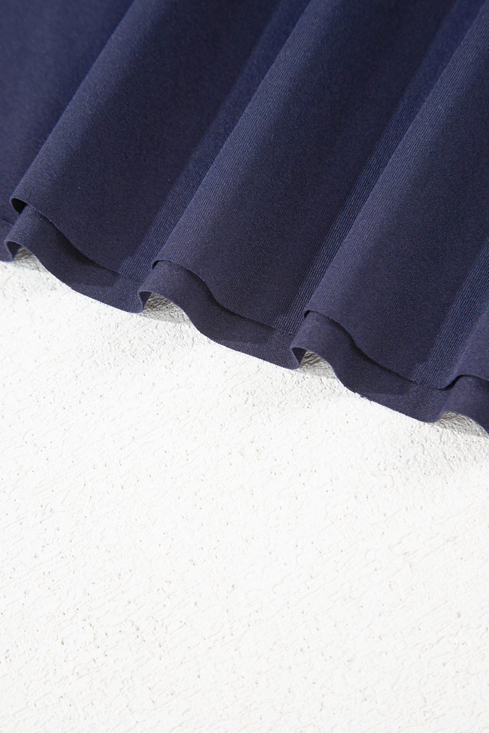 Navy Blue Raw Hem Loose Tee and Wide Leg Pants Set