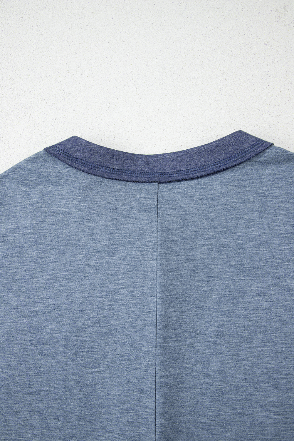 Beau Blue Half Placket Chest Pockets Short Sleeve Wide Leg Jumpsuit