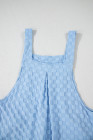 Beau Blue Checkered Pocketed High Waist Wide Leg Overall