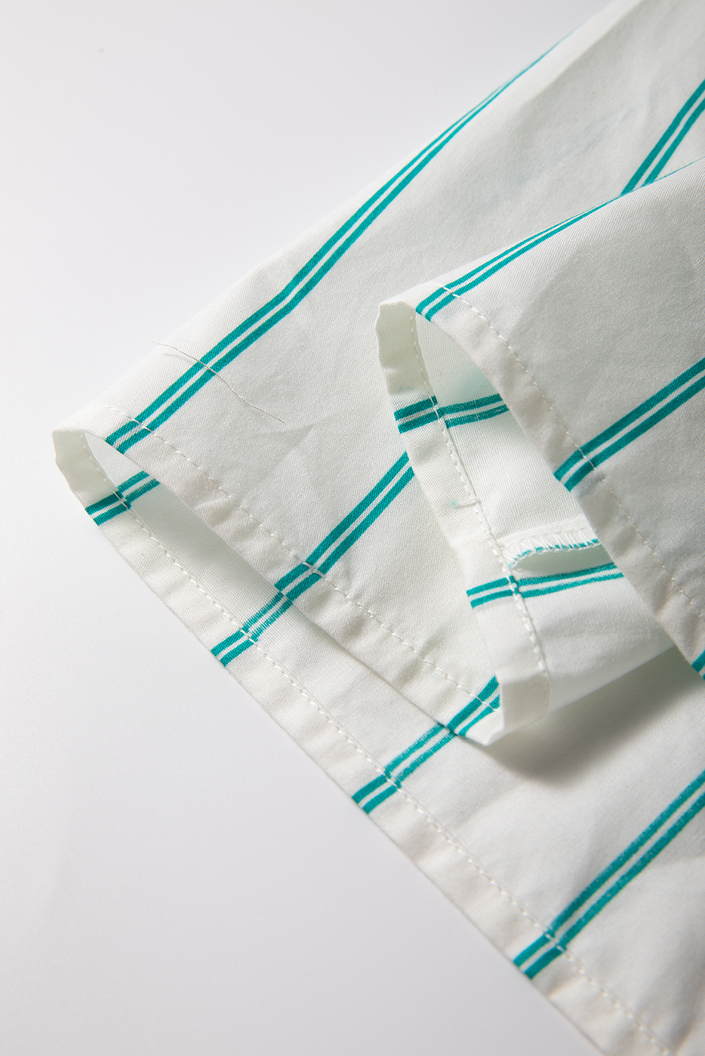 Mint Green St Patricks Striped Wide Short Sleeve Shift Mini Shirt Dress