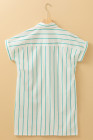 Mint Green St Patricks Striped Wide Short Sleeve Shift Mini Shirt Dress
