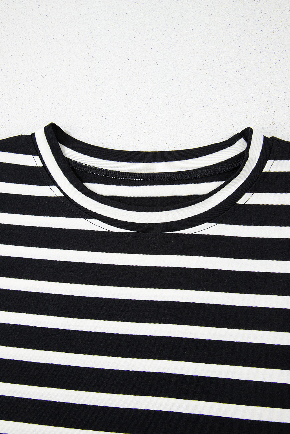 Black White Striped Short Sleeve Top and Shorts Set