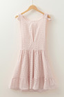 Delicacy Embroidered Eyelets Ruffled Hem Sleeveless Mini Dress
