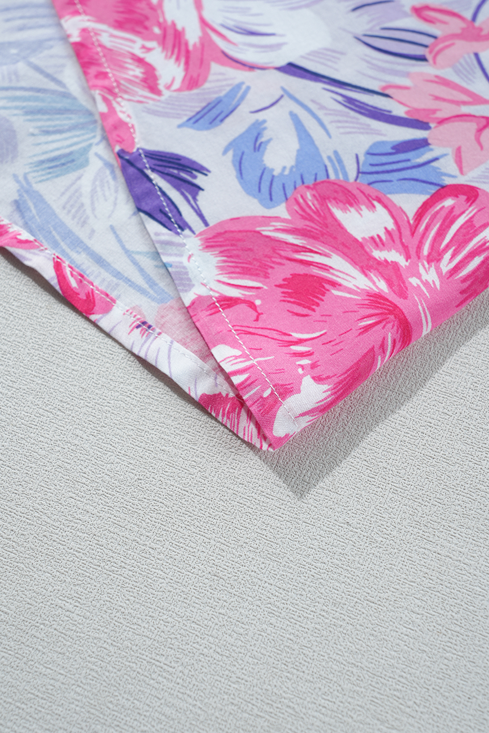 Sky Blue Floral Printed Sleeveless O Neck Knot Waist Maxi Dress