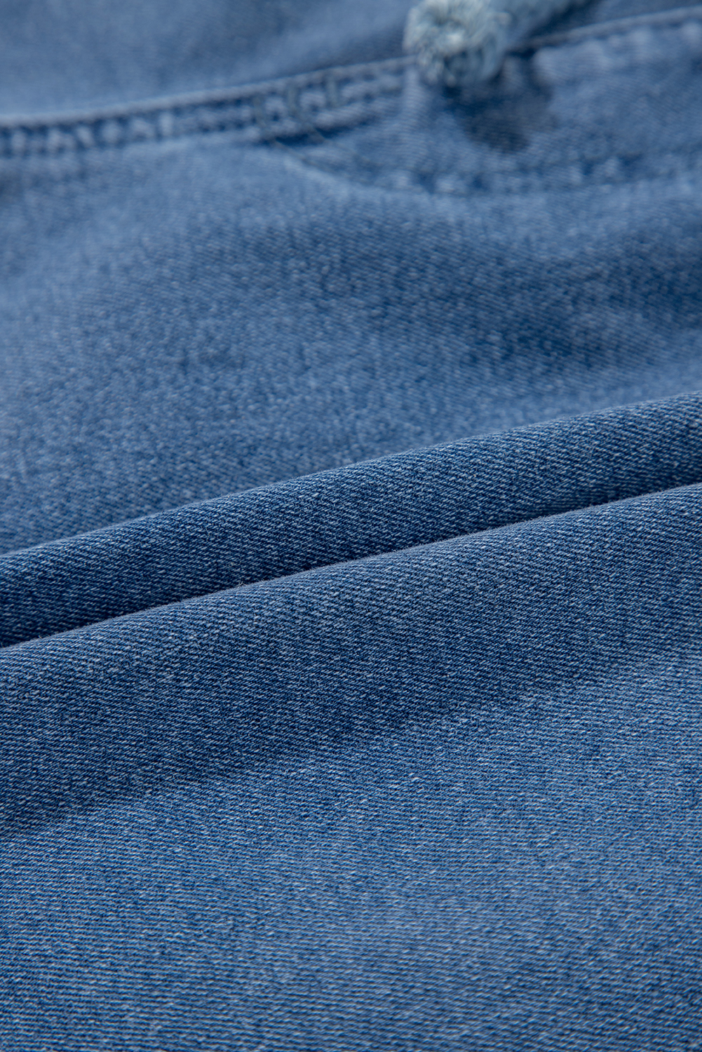 Ashleigh Blue Drawstring Elastic Waistband Casual Denim Shorts with Pockets