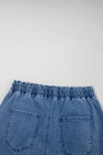 Ashleigh Blue Drawstring Elastic Waistband Casual Denim Shorts with Pockets