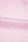Pink Bow Jacquard Ruffle Sleeve Short 2pcs Outfit