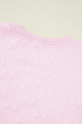 Pink Bow Jacquard Ruffle Sleeve Short 2pcs Outfit