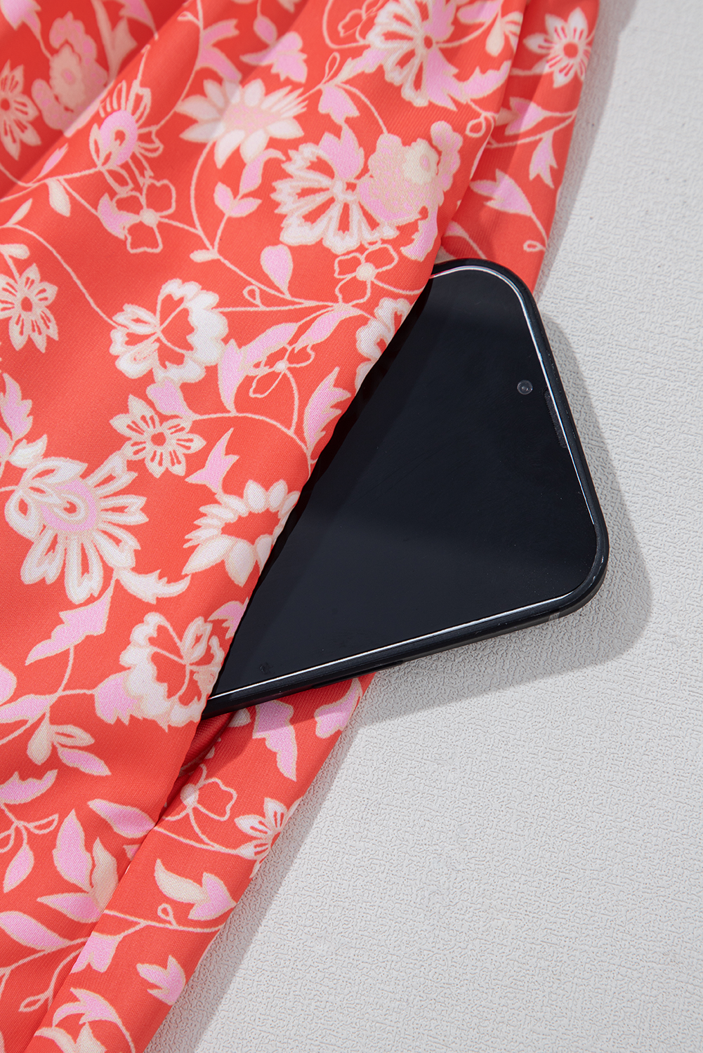 Red Floral Print Tasseled Tied Sleeve Empire Waist Maxi Dress