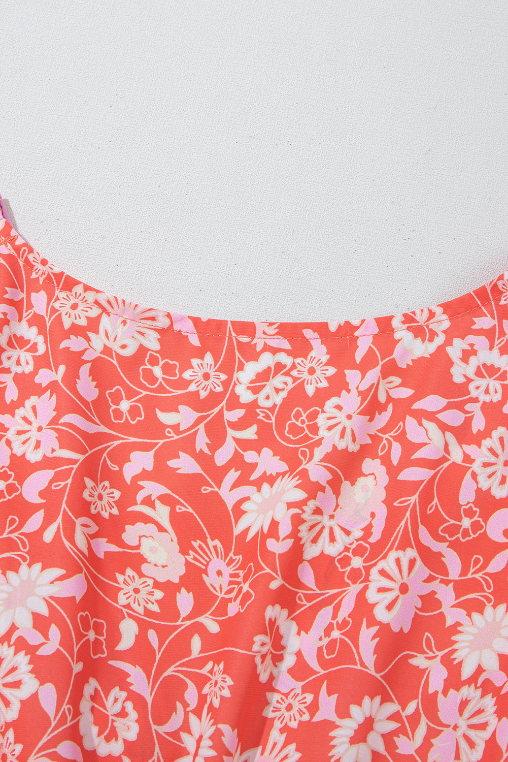 Red Floral Print Tasseled Tied Sleeve Empire Waist Maxi Dress