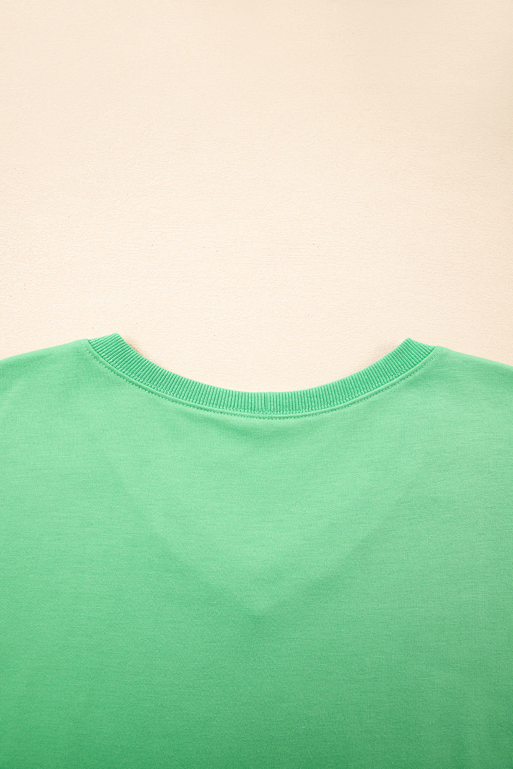 Mint Green V Neck Drop Shoulder Tee and Patchwork Drawstring Elastic Waistband Shorts Set