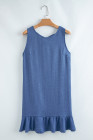 Ashleigh Blue Knot Scoop Back Ruffle Hem Sleeveless Mini Dress