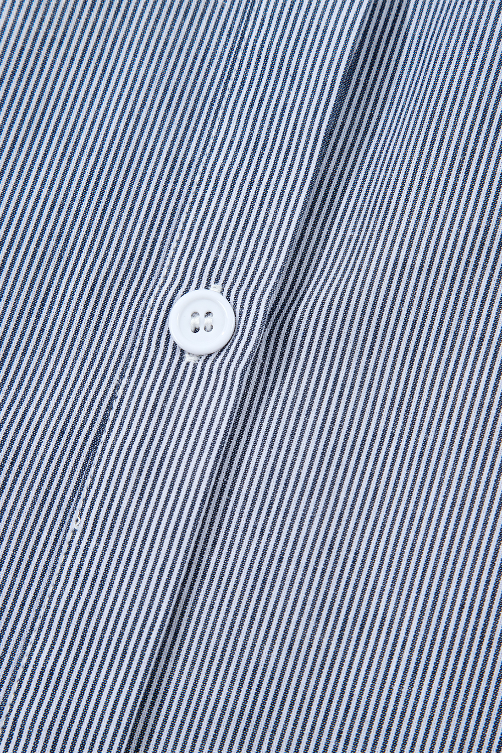 Blue Stripe Frilled Sleeveless Collar Front Pocket Button Up Mini Dress