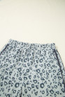 Gray Leopard High Waist Side Bow Straight Leg