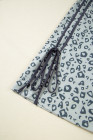 Gray Leopard High Waist Side Bow Straight Leg