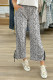 Gray Leopard High Waist Side Bow Straight Leg