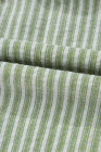 Green Stripe Textured Round Neck Short Puff Sleeve Blouse