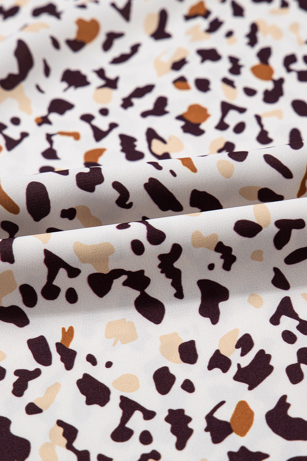 Khaki Leopard Ruffled Flutter Sleeve Keyhole Back Mini Dress